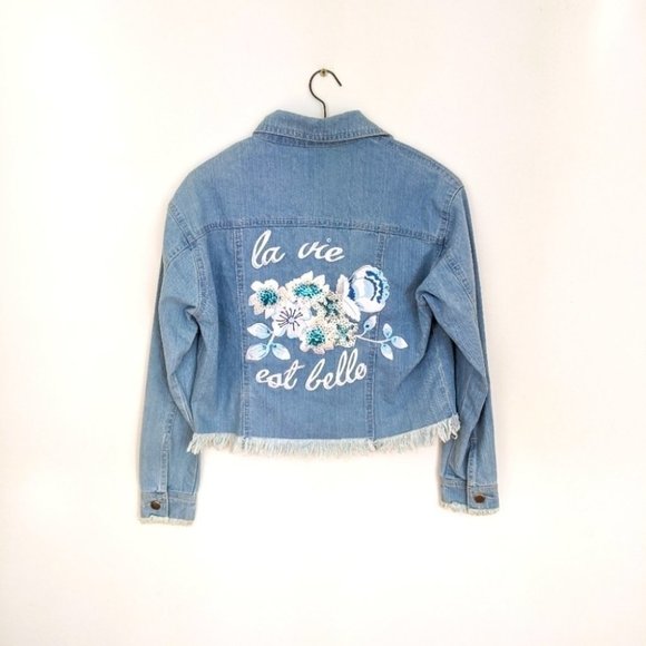 🎯 SALE 🎯Steele X Hatrik embroidered denim jacket size XS - Picture 4 of 5